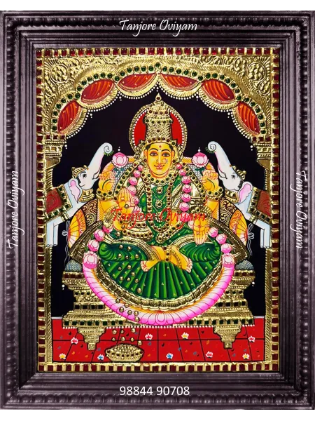 Goddess Gajalakshmi Tanjore Art